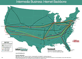 Intermedia Communications backbone map - cliquer pour voir une image plus large