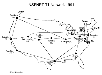 NSFNET geographic map - cliquer pour voir une image plus large