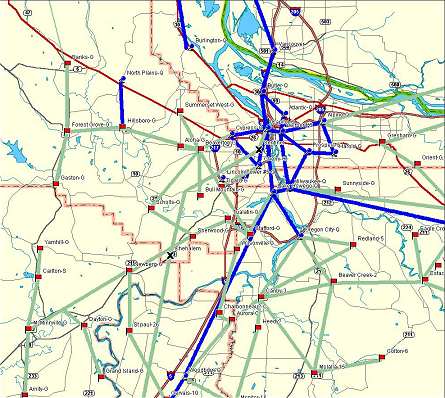 Oregon Fibre Route map - cliquer pour voir une image plus large