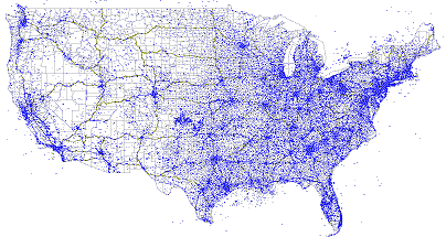 US tower map - click for larger version